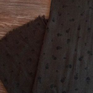 Olive green and black faded skulls scarf
